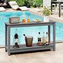 Outdoor Console Table, 48" Weather Resistant HIPS Patio Side Table, 440LBS Weight Capacity, 2-Tier Multifunctional Buffet Bar Storage Organizer for Garden Deck, Gray by GreenHaven Gardens