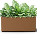 FENCY Large Metal Planter, Large Rectangular Planters for Outdoor Plants, Tall Outdoor Planters for Porch Patio, 38" L x 15" W x 16.3" H Brown Metal Planter with Drainage Hole by GreenHaven Gardens