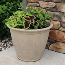 Sunnydaze 24-Inch Anjelica Large Plastic Pot for Plants - Outdoor Polyresin Round Planter with Drillable Drainage Holes - Beige - 4pk by GreenHaven Gardens
