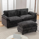 URRED Modular Sectional Sofa Comfy Cloud Couch, Modern Chenille Sofa Sleeper Deep Seat Couches with Ottoman/Pillows for Living Room (Black, 82.6''- L Shape) by CozyNest Decor