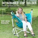 Portal Hammock Camping Chair Folding Rocking Chair Portable Swinging Chair with Cup Holder for Outdoor Lawn Backyard Patio Car Camp Sports Concerts,Support 350 lbs Blue by GreenHaven Gardens
