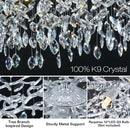 Modern Round Crystal Chandeliers, 30" Crystal Chandeliers for Dining Room,Silver Tree Branches Chandelier, for Living Room,High Ceiling,Foyer,Entryway,Kitchen Island by CozyNest Decor