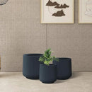 Kante 15.3"+11.6"+8.2" Dia Round Concrete Planter, Large Outdoor Indoor Planter Pots Containers with Drainage Holes and Rubber Plug for Home Garden Patio, Charcoal by GreenHaven Gardens