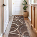 Rugshop Modern Wavy Circles Design Runner Rug 2'7" x 8' Brown by TinyTreasures Baby Boutique
