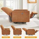 Power Swivel Glider Recliner Chair, Electric Nursery Rocker Recliner Chair, USB & Type-C Charger, Boucle Curry by TinyTreasures Baby Boutique