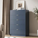 5 Drawer Dresser for Bedroom, Tall Dresser Chest of Drawers with Gold Handles, 32 Inch Wide Nightstand with for Bedroom, Living Rooms, Offices, and Entryways, Navy Blue by CozyNest Decor