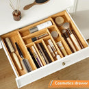 BAMEOS 3" Deepth Expandable Drawer Organizer, Deep Flatware Organizer, Adjustable Silverware Organizer, Bamboo Drawer Organizer for Kitchen, Bathroom (Natural) by CozyNest Decor