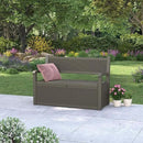 70 Gallon Deck Bench with Storage,Outdoor Storage Box Bench Waterproof&Lockable, Resin Patio Furniture with Armrest for Patio, Porch, Garden,Grey by CozyNest Decor
