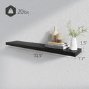 BAMEOS Floating Shelves, 31W x 8D Black Wall Mounted Wooden Shelves with Invisible Brackets Set of 2, Hanging Wall Shelves Decoration for Bedroom, Bathroom, Living Room and Kitchen by CozyNest Decor
