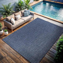 CAMILSON Outdoor Rug 9x12 Modern Area Rugs for Large Indoor and Outdoor Patios and Porches - Waterproof, Washable, Non-Shedding, Easy-to-Clean Outside Carpet (9 x 12, Solid - Navy Blue) by CozyNest Decor