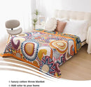 Boho Throw Blanket, 100% Organic Muslin Cotton Breathable Ultra Soft Bed Quilt Throw - All Season Floral Bird Butterfly Farmhouse Decor Blanket for Sofa Couch Chair and Gift. 80" x 90" by CozyNest Decor