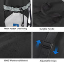 BALEINE 150L Laundry Bag Backpack, 900D Oxford Fabric Large Travel Laundry Bags with Shoulder Straps and 2 Mesh Pockets for College Dorm, Apartment, Laundromat (Black, 150L) by TinyTreasures Baby Boutique
