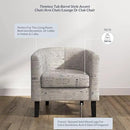 BELLEZE Accent Barrel Chair Set of 2, Linen Round Chair Club Tub Sofa Corner Chair with Flared Legs and Cozy Soft Padding for Living Room Bedroom Waiting Room - Black & Beige by CozyNest Decor