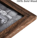 Yaetm-4x6 Picture Frame Set of 2, Natural Solid Wood Distressed Photo Frame, Display On Tabletop And Wall, High Definition Real Glass, Carbonized Black (2 pack) by CozyNest Decor
