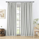 RAIN CITY 2 PCs Extra Wide Linen Blackout Curtains 108 Inches Long,Back Tab Pleaetd Drapes with Hooks Track System Curtain Panels for Large Windows Patio Sliding Door Living Room 70 x 108 by CozyNest Decor