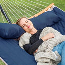 SUNCREAT Portable Outdoor Hammock with Stand, Heavy Duty Hammock with Carrying Bag, Soft Pillow, Balance Ropes, Dark Blue by GreenHaven Gardens