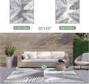 GENIMO Outdoor Rug 10' x 10' Waterproof for Patios Clearance, Reversible Outdoor Plastic Straw Camping Rug Carpet, Large Area Rugs Mats for RV, Camper, Deck, Balcony, Porch, Beach, Picnic, Grey&White by CozyNest Decor