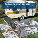 GAOMON Waterproof Outdoor Rug 8x10 Reversible Outdoor Plastic Straw Rug Modern Patio Carpet, Foldable Lightweight RV Camping Mat with Portable Bag & 4 Stakes, UV Resistant & Sturdy for Picnic, Grey by CozyNest Decor