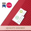 Salt Earth GOTS Certified 100% Organic Cotton Throw Blanket, 55" x 60" Waffle Blankets & Throws for Bed, Throw Blanket for Couch, Modern & Cozy Blanket, All Season,Comfy & Soft Blanket(Red Dahlia) by TinyTreasures Baby Boutique