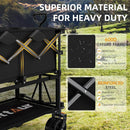 Foldable 50''L Extra Long Double Decker Wagon for Sport, 400L Collapsible Heavy Duty Wagon Cart with Big Wheels, Utility All-Terrain Large Extender Cart for Outdoors by GreenHaven Gardens