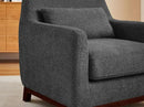Extra Deep Accent Chair, Comfy Fabric Armchair with Wood Base, Upholstered Single Sofa Chair for Living Room & Bedroom, Boucle Dark Gray by CozyNest Decor
