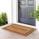 Barnyard Designs Natural Coco Coir Heavy Duty Backing Doormat - Large Cute Non-Slip Front Door Welcome Mat for Outside Entrance or Porch Entry, Brown (24x36, Welcome) by CozyNest Decor