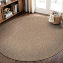 CAMILSON Easy Jute Round Rug 4ft Indoor Outdoor Natural Color Fiber Area Rugs for Living Room Patio and Kitchen Rug Herringbone Woven Design Easy-Cleaning Washable Outside Carpet Alfombras (4 Round) by CozyNest Decor