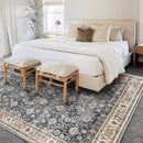 Washable Area Rug 8'x10' Retro Boho Design Non-Shedding Non-Slip Easy Care Ideal for High Traffic Areas in Living Room Bedroom Office Coffee Table Kitchen Large Carpet by TinyTreasures Baby Boutique