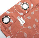 MIUCO Floral Embroidery Semi Sheer Curtains Faux Linen Grommet Curtain Panels for Kids Room 52 x 84 Inch 2 Panels, Rust by CozyNest Decor