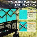 Foldable 50''L Extra Long Double Decker Wagon for Sport, 400L Collapsible Heavy Duty Wagon Cart with Big Wheels, Utility All-Terrain Large Extender Cart for Outdoors, Light Blue by GreenHaven Gardens