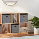 Amazon Basics Collapsible Cube Storage Organizer Bins, 6-Pack, 10.5 x 10.5 x 11 inches, Light Grey by CozyNest Decor