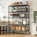 REIBII 76.1" H Storage Shelves Wire Shelving Unit Loads 1653 LBS, Metal Shelving with Wheels & Feet, 5 Tier Adjustable Metal Dorm Storage Shelves for Pantry Kitchen, Garage, Back to School Supplies by TinyTreasures Baby Boutique