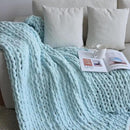 Maetoow Chenille Chunky Knit Blanket Throw （50×60 Inch）, Handmade Warm & Cozy Blanket Couch, Bed, Home Decor, Soft Breathable Fleece Banket, Christmas Thick and Giant Yarn Throws, Baby Blue by CozyNest Decor