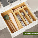 BAMEOS Utensil Drawer Organizer, 5 Slots Silverware Organizers for Kitchen Drawers, Bamboo Flatware Organizer for Knives Cutlery Spoons Forks (Natural) by CozyNest Decor