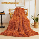 XeGe Luxury Faux Fur Blanket, Burnt Orange Soft Fluffy Bed Throw, Shaggy Plush Big Decorative Couch Throw, Cute Furry Fuzzy Blanket for Sofa Bed, Burnt Orange, 60x90 by CozyNest Decor