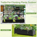 Metal Planter Trellis Box with Wheels & Drain Plug Outdoor Raised Garden Bed Patio Privacy Screen with Planter for Climbing Plants, Vegetables 73"x47"x16" Black-Diamond by GreenHaven Gardens