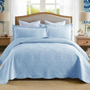 MarCielo 3-Piece 100% Cotton Oversized Bedspread Lightweight Quilt Coverlet Embroidery Farmhouse Bedding Set (Tf Light Blue, Oversized King (118"x106")) by CozyNest Decor