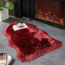 AMTOVO Faux Fur Rug, Burgundy Small Area Rug, Fluffy Sheepskin Rug, Fuzzy Ultra Soft 2 x 3 ft Shag Rugs for Bedroom Sofa Throw Cushion Room Decor, Sheepskin by CozyNest Decor