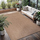 Washable Indoor Outdoor Rug 8x10 Weather Resistant Area Rugs Modern Solid Jute Rug for Porch Deck Balcony Backyard Patio Outside Carpet (8 X 10 Jute Beige) by CozyNest Decor