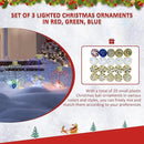 Outdoor Christmas Decorations, Set of 3 Lighted Christmas Ball Ornaments with 570 LED Lights, 6 Ground Stakes, Included 20 Small Plastic Xmas Ball Ornaments for Holiday Decor Yard by CozyNest Decor