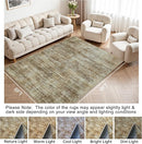 Washable Rug 6x9 Area Rugs, Abstract Large Living Room Rugs with Non-Slip Backing, Thin Carpet for Dorm Dining Room Table Nursery Indoor Home Office-Brown by TinyTreasures Baby Boutique