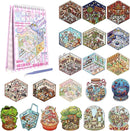 Dwpetzo 20 Sets DIY 3D Sticker Scenes for Adults with Tweezer, Cute 3D House Sticker Therapy for Girls Make Your Own Mini Room Scene Collection Book for Adult Kids Relief Stress Pass The Time by TinyTreasures Baby Boutique