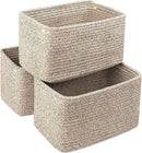 Small Cotton Rope Basket – Storage Bin for Organizing (10.6" x 6.7" x 6.7"), Bathroom Storage Basket for Shelf, Counter & Closet（Beige） by GreenHaven Gardens