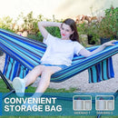 PNAEUT Double Hammocks with Stand for Outside, Portable Space Saving Heavy-Duty Steel Stand for Indoor Outdoor Patio with Carrying Bag, 450 lbs Capacity (Blue Lagoon) by GreenHaven Gardens