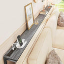 SUPERJARE 78.7 Inch Console Table with Outlet, Sofa Table with Charging Station, Narrow Hallway Entryway Table, Behind Couch Table, for Living Room, Charcoal Gray by CozyNest Decor