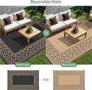 GENIMO Outdoor Rug 5'x8' Waterproof for Patio, Reversible Outdoor Plastic Straw Rug Carpet, Camping Mats for Outdoor Decor, RV, Backyard, Deck, Balcony, Picnic, Black & Brown by CozyNest Decor