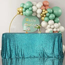 SquarePie Sequin Tablecloth 50 x 72 Inch Teal Sparkly Table Linen for Wedding Party by CozyNest Decor