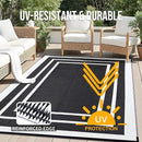 OLANLY Outdoor Rug 9x12 ft Waterproof, Reversible Outdoor Plastic Straw Rug, RV Mat, Indoor Outdoor Carpet Clearance for Patio, Camping, Balcony, Deck, Backyard, Black & White by GreenHaven Gardens