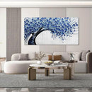 Large Wall Art for Living Room Bedroom Home Office Blue Tree of Life Wall Art Floral Picture Framed Wall Decor Modern Canvas Prints 29x59 In by CozyNest Decor