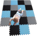 MQIAOHAM® 18 Pieces Puzzle Play Mats, Soft Baby Play Mat, Kids Interlocking Foam Floor Tiles, Toddlers Carpet Playmats G301018-104107112 by TinyTreasures Baby Boutique